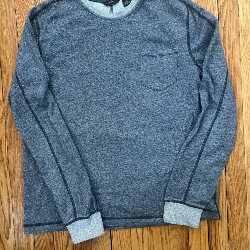 Men's Black Brown 1826 Gray Long Sleeve Shirt Large